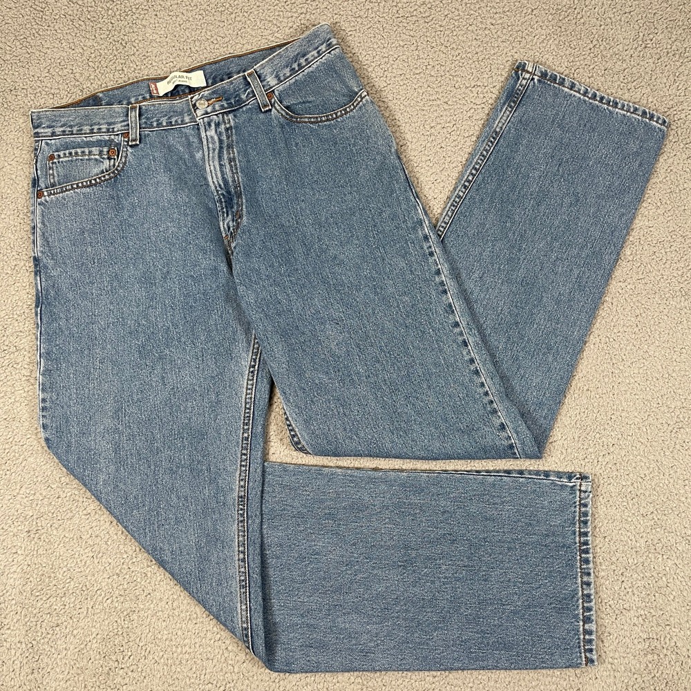 VTG Levis Jeans Mens 34x34 Blue Relaxed Y2K Great Faded Denim‎ Distressed Grunge